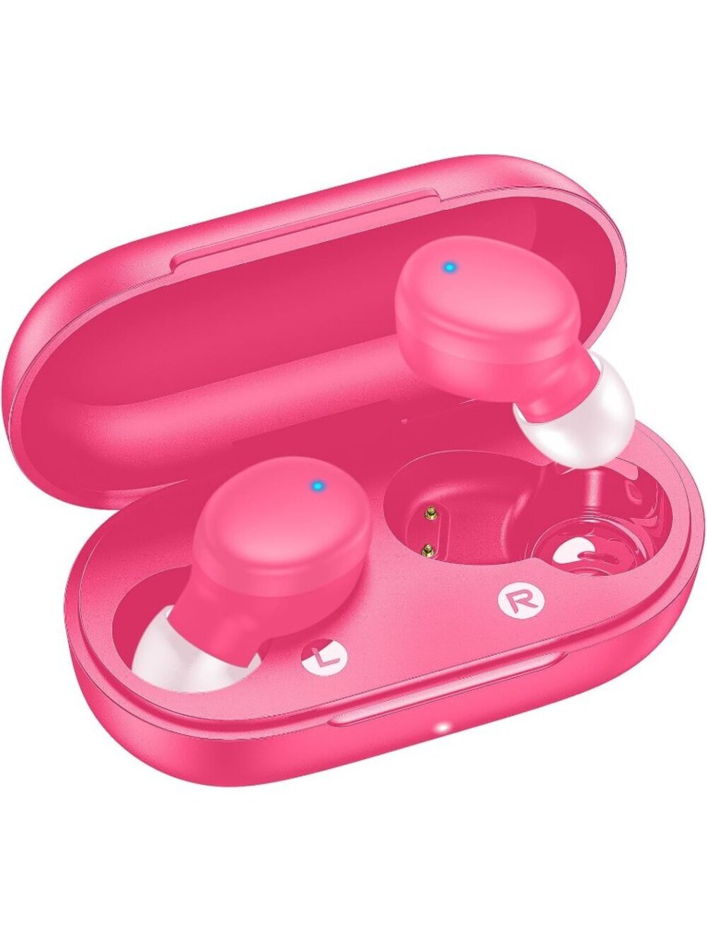 Wireless Hot Pink Earbuds Bluetooth 5.3 Deep Bass Sound Built in Mics Clear Call